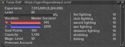 Signature for player Faixa Belt