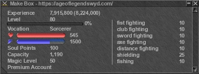 Signature for player Make Box